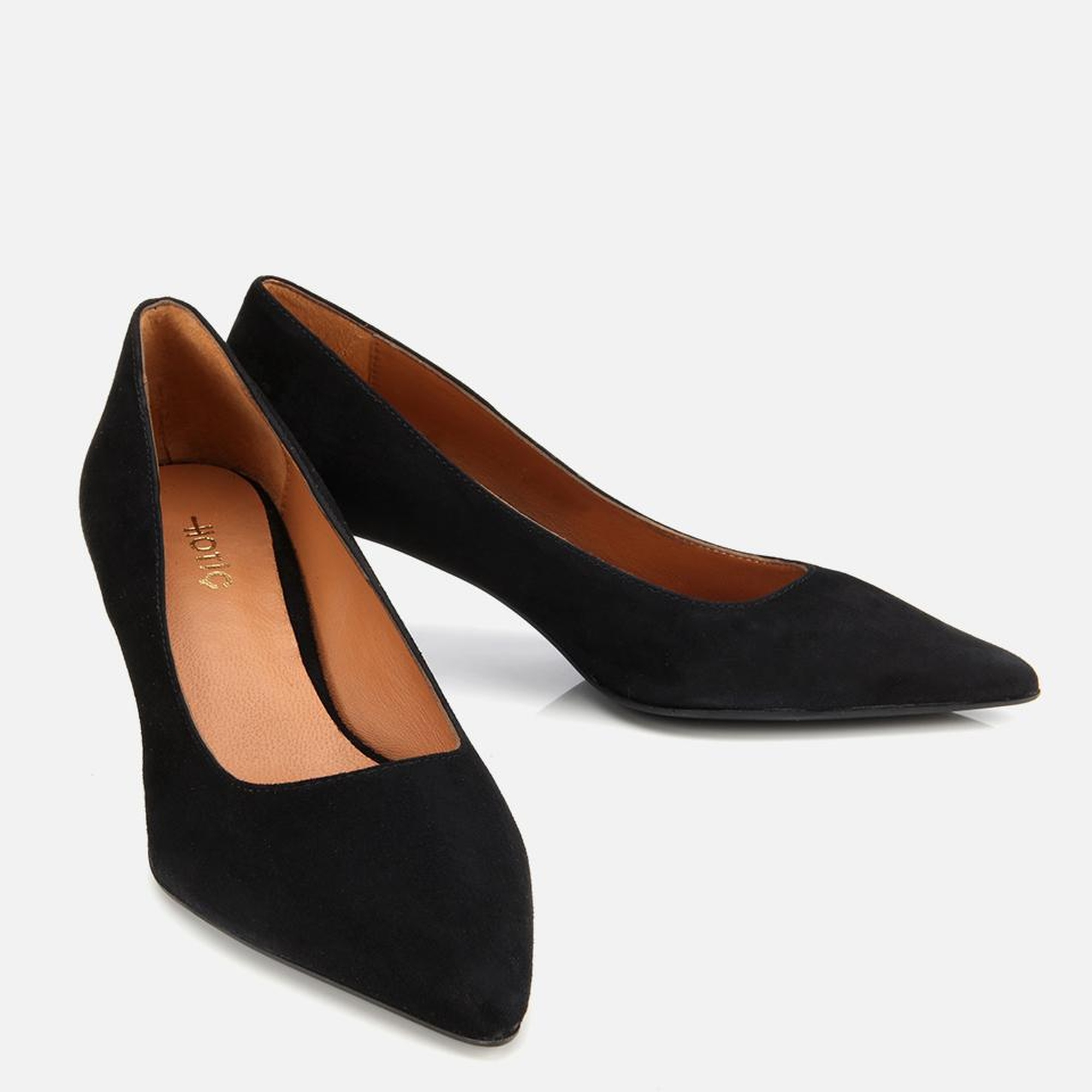 Kadın Süet Deri Siyah Esnek Tabanlı İnce Topuklu Stiletto