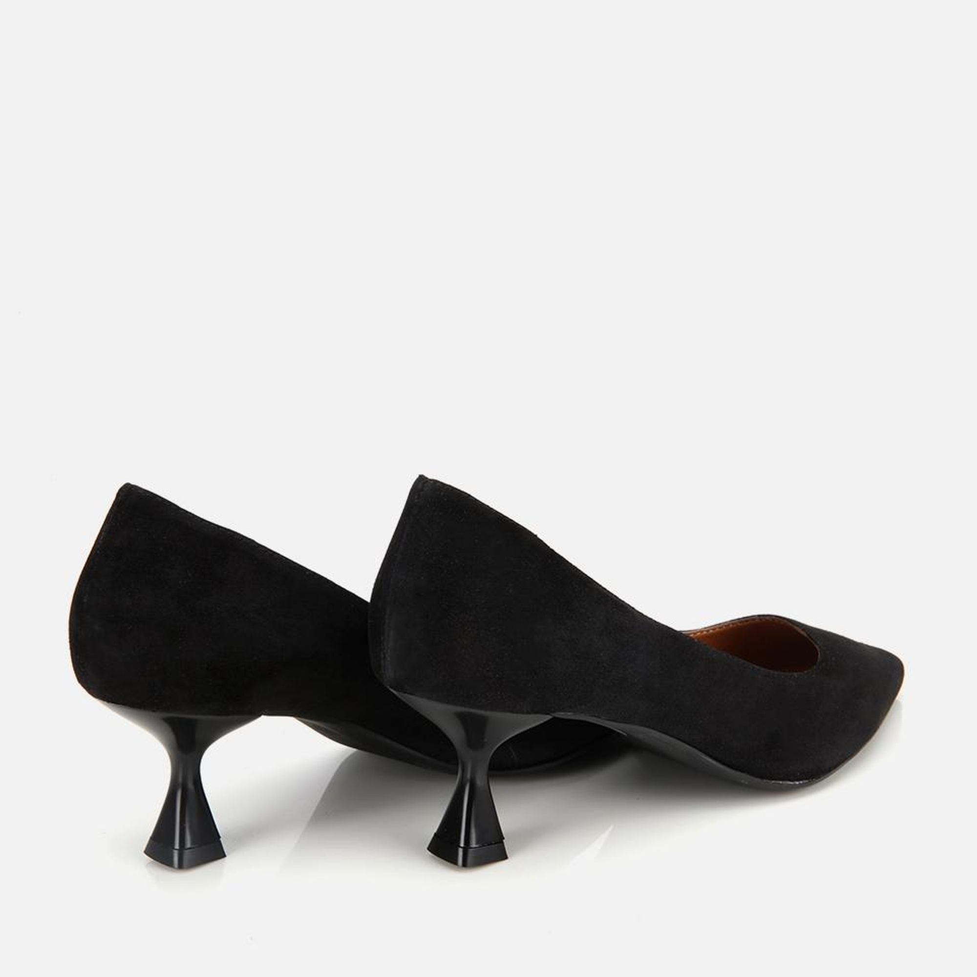 Kadın Süet Deri Siyah Esnek Tabanlı İnce Topuklu Stiletto