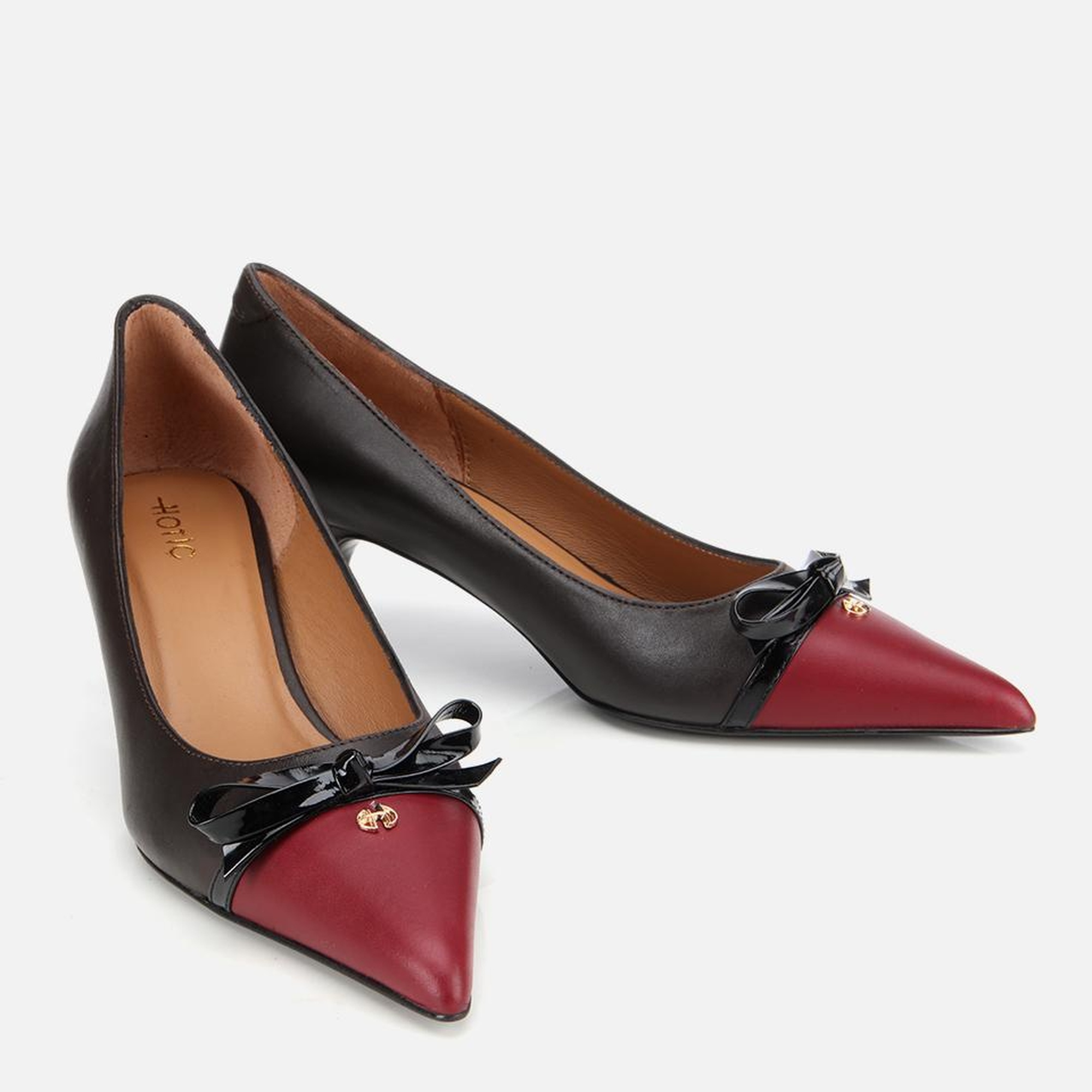 Kadın Deri Bordo Fiyonk Detaylı İnce Topuklu Stiletto