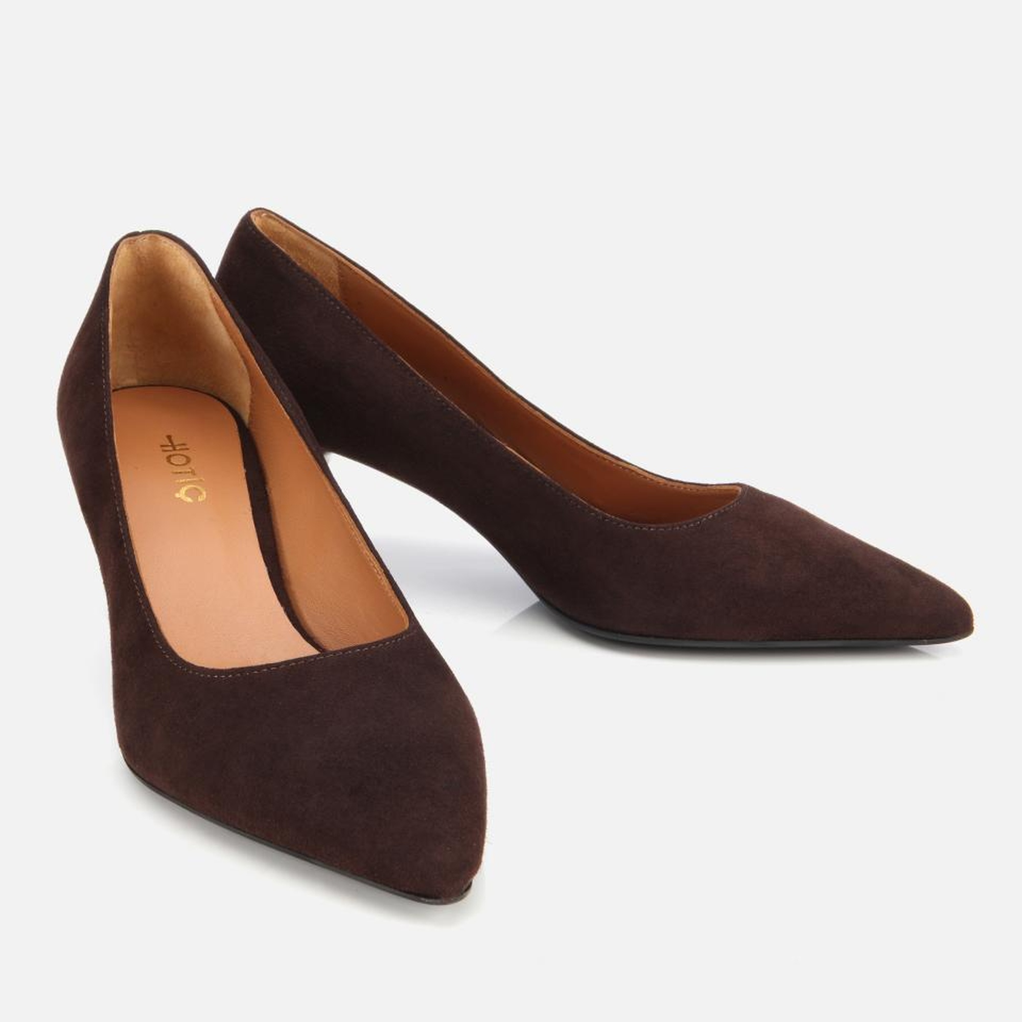 Kadın Süet Deri Kahverengi Esnek Tabanlı İnce Topuklu Stiletto