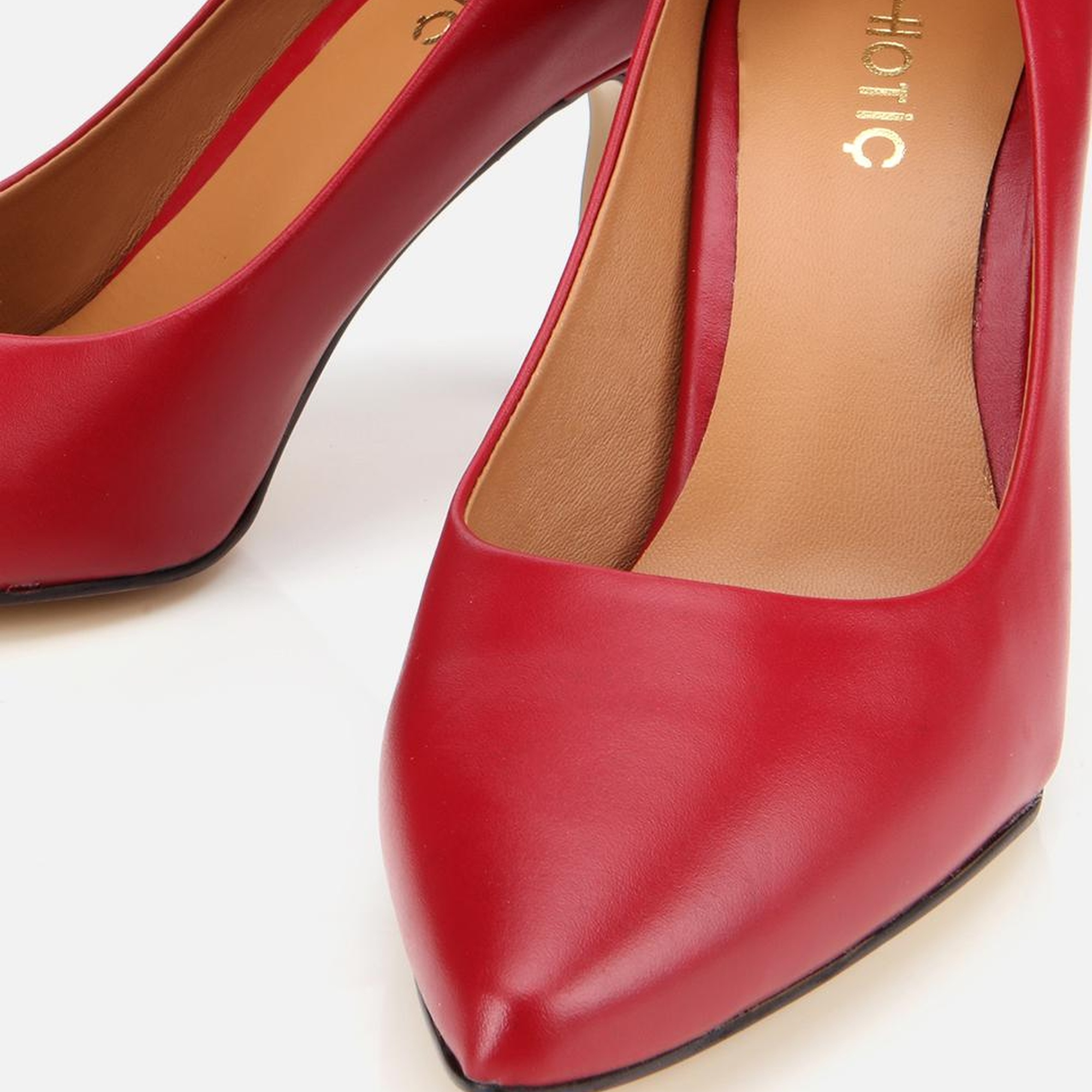 Kadın Deri Kırmızı Yüksek Topuklu Stiletto