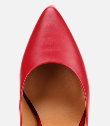  Kadın Deri Kırmızı Yüksek Topuklu Stiletto
