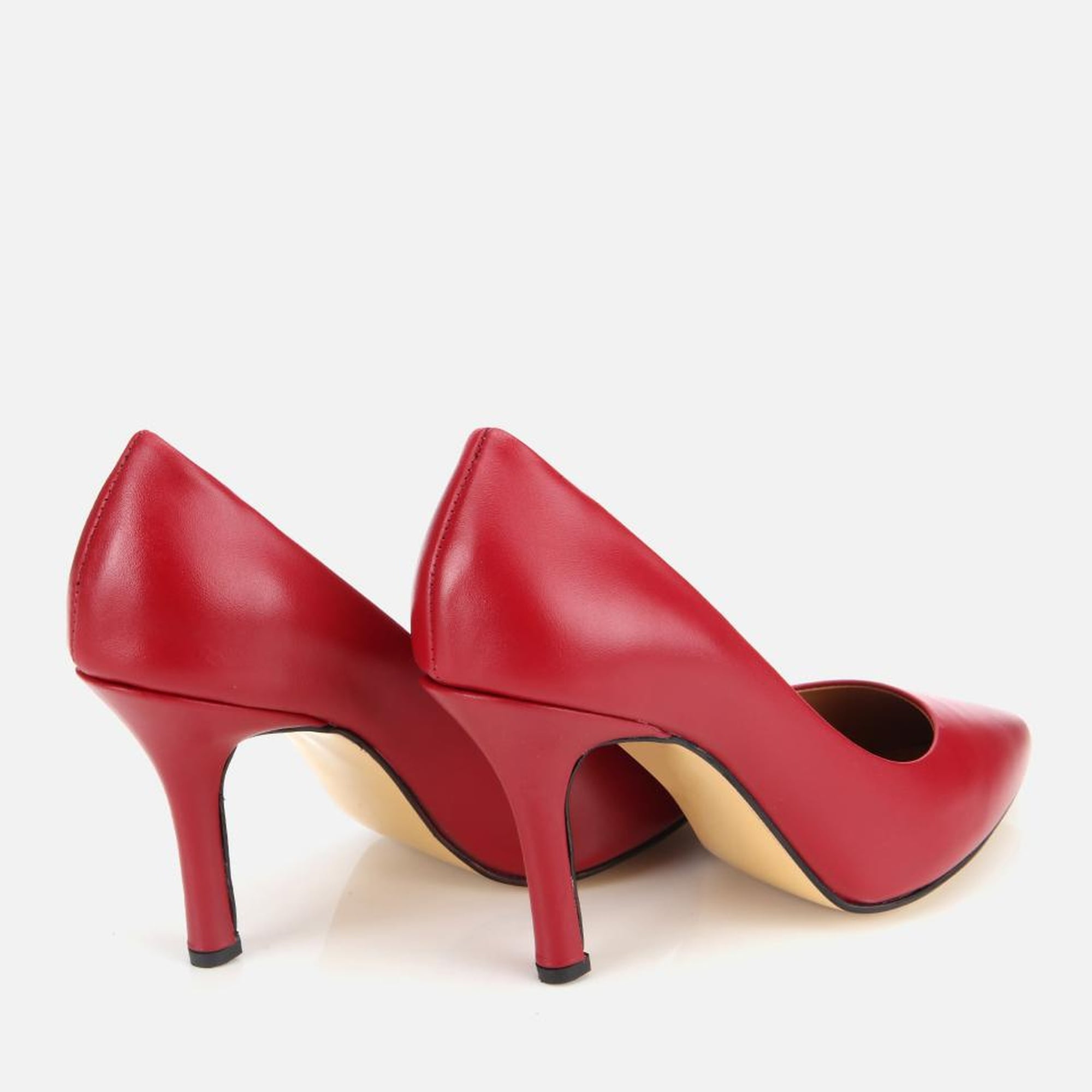 Kadın Deri Kırmızı Yüksek Topuklu Stiletto