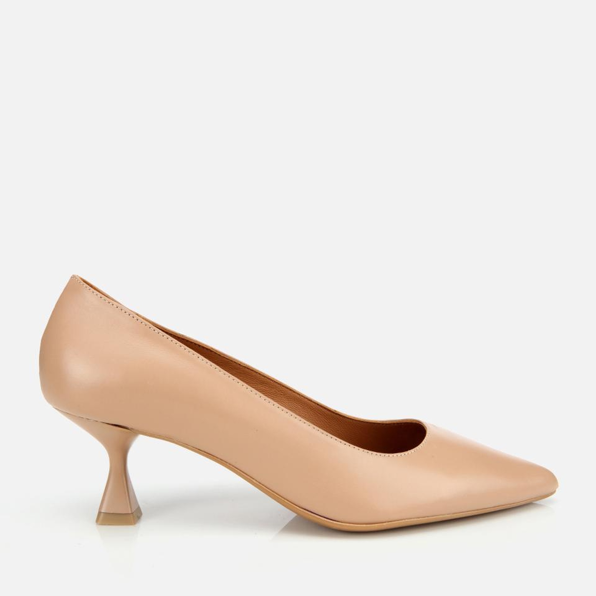 Kadın Deri Bej Esnek Tabanlı Stiletto