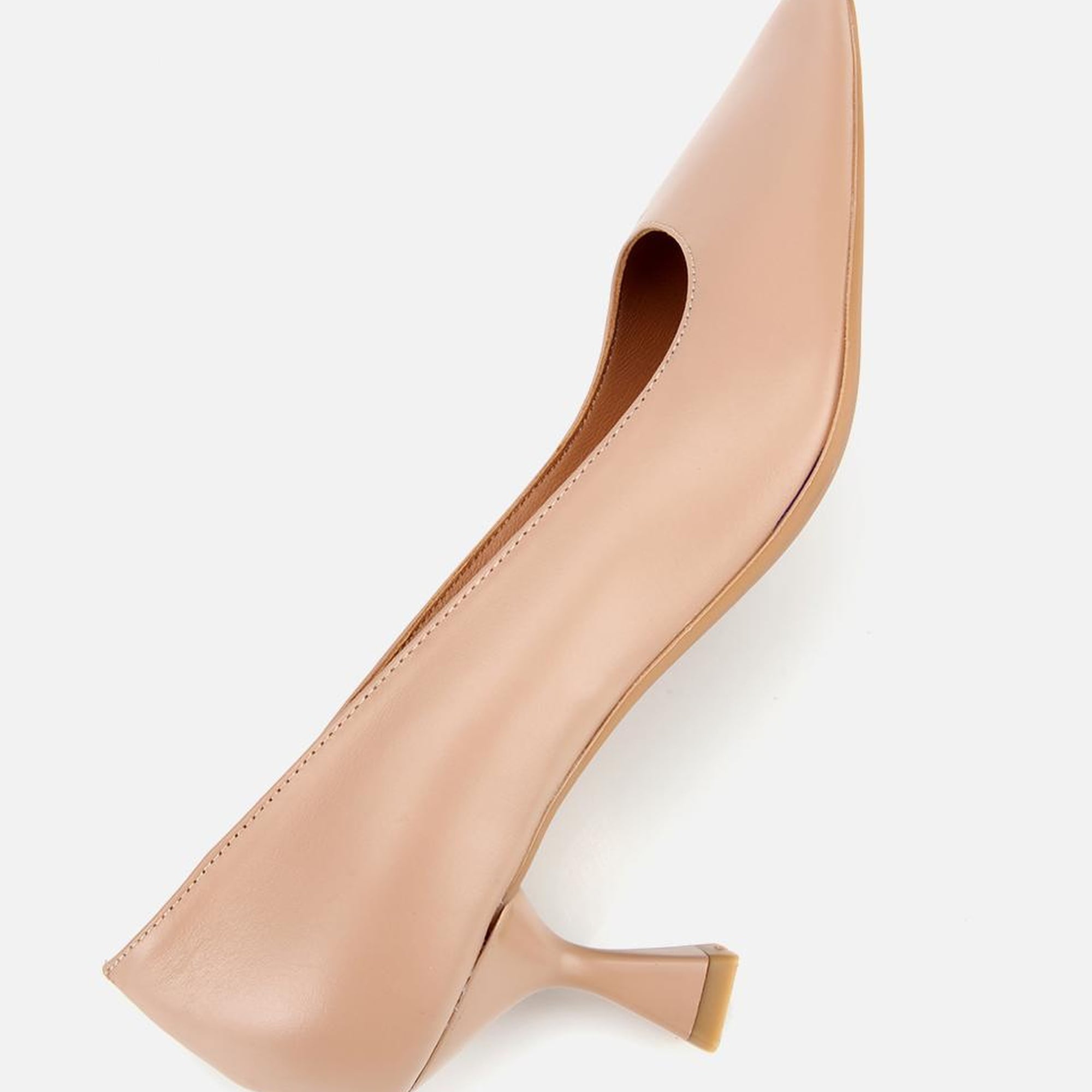 Kadın Deri Bej Esnek Tabanlı Stiletto