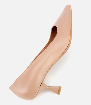  Kadın Deri Bej Esnek Tabanlı Stiletto