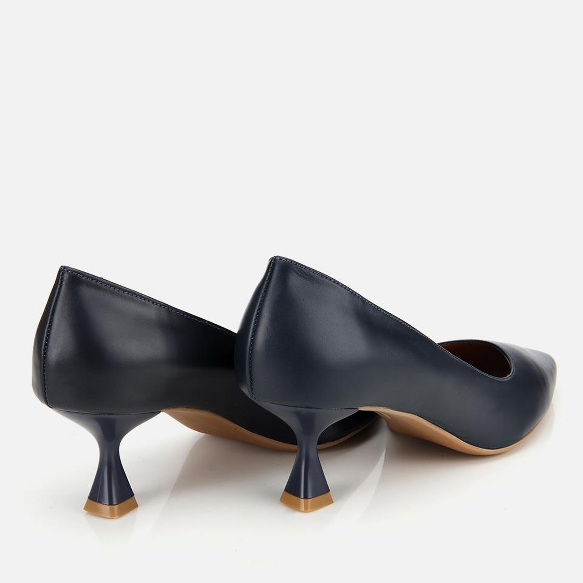 Kadın Deri Lacivert Esnek Tabanlı İnce Topuklu Stiletto