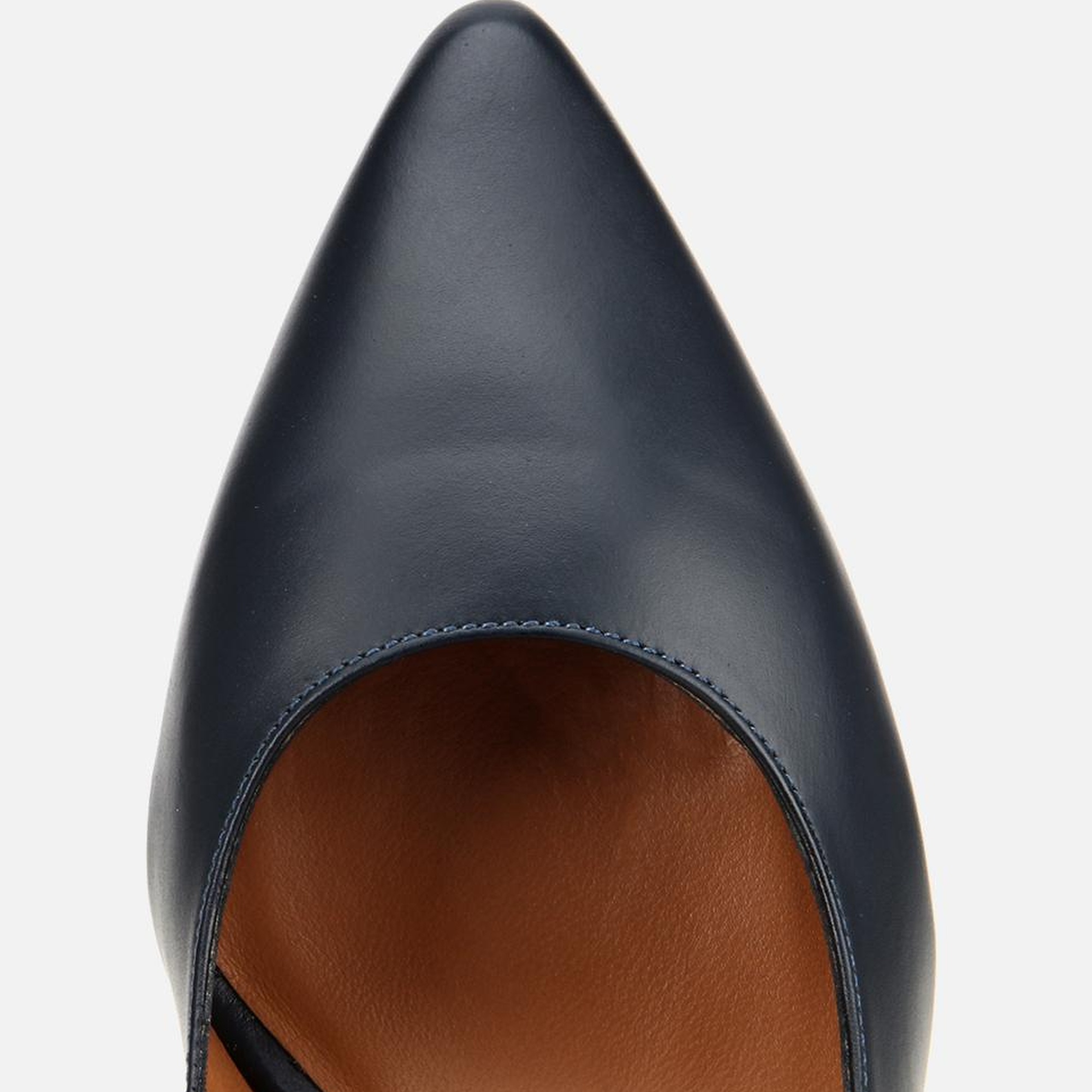 Kadın Deri Lacivert Esnek Tabanlı İnce Topuklu Stiletto