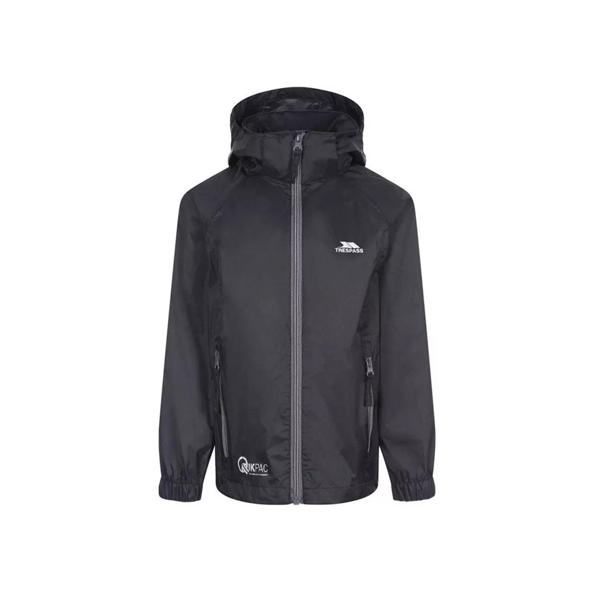 Trespass Qikpac X - Unisex Kids Packaway Tp75 Unisex Çocuk Siyah Outdoor Ceketi