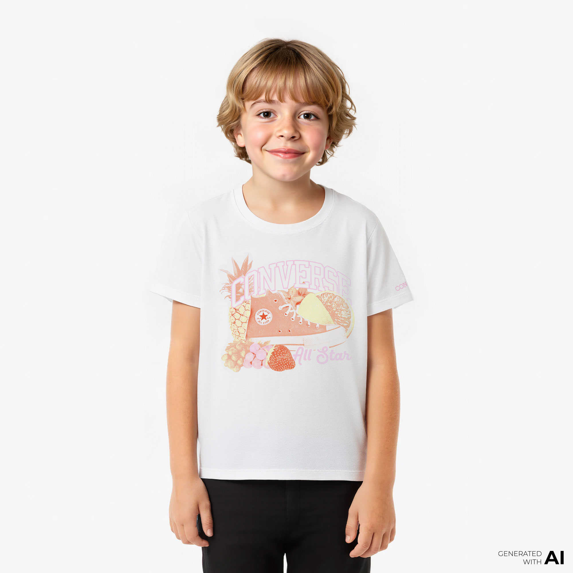  Converse Chuck &Fruit Çocuk Beyaz T-Shirt