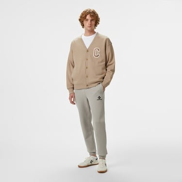  Converse Star Chevron Baskılı Erkek Oversize Fit Gri Eşofman Altı