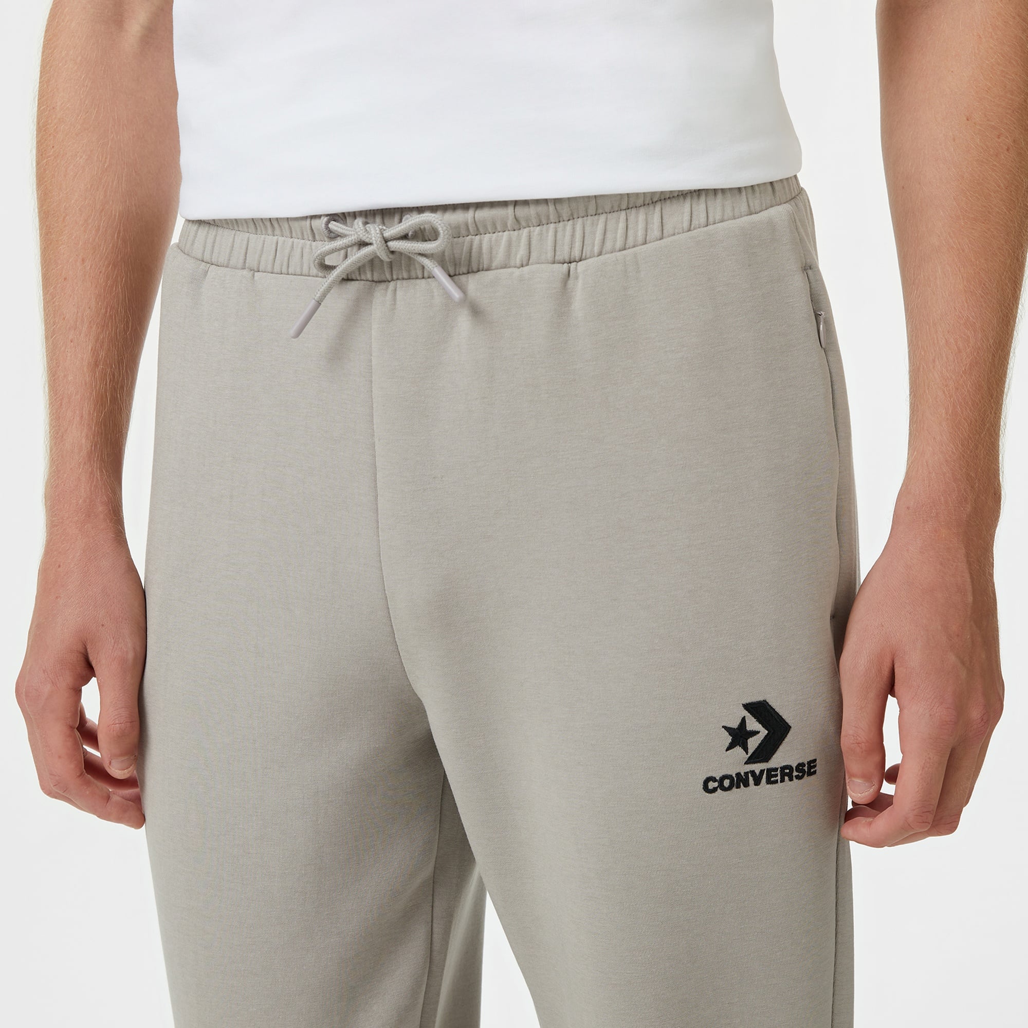 Converse Star Chevron Baskılı Erkek Oversize Fit Gri Eşofman Altı