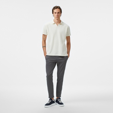  Nautica Erkek Krem Classic Fit Polo Yaka T-Shirt
