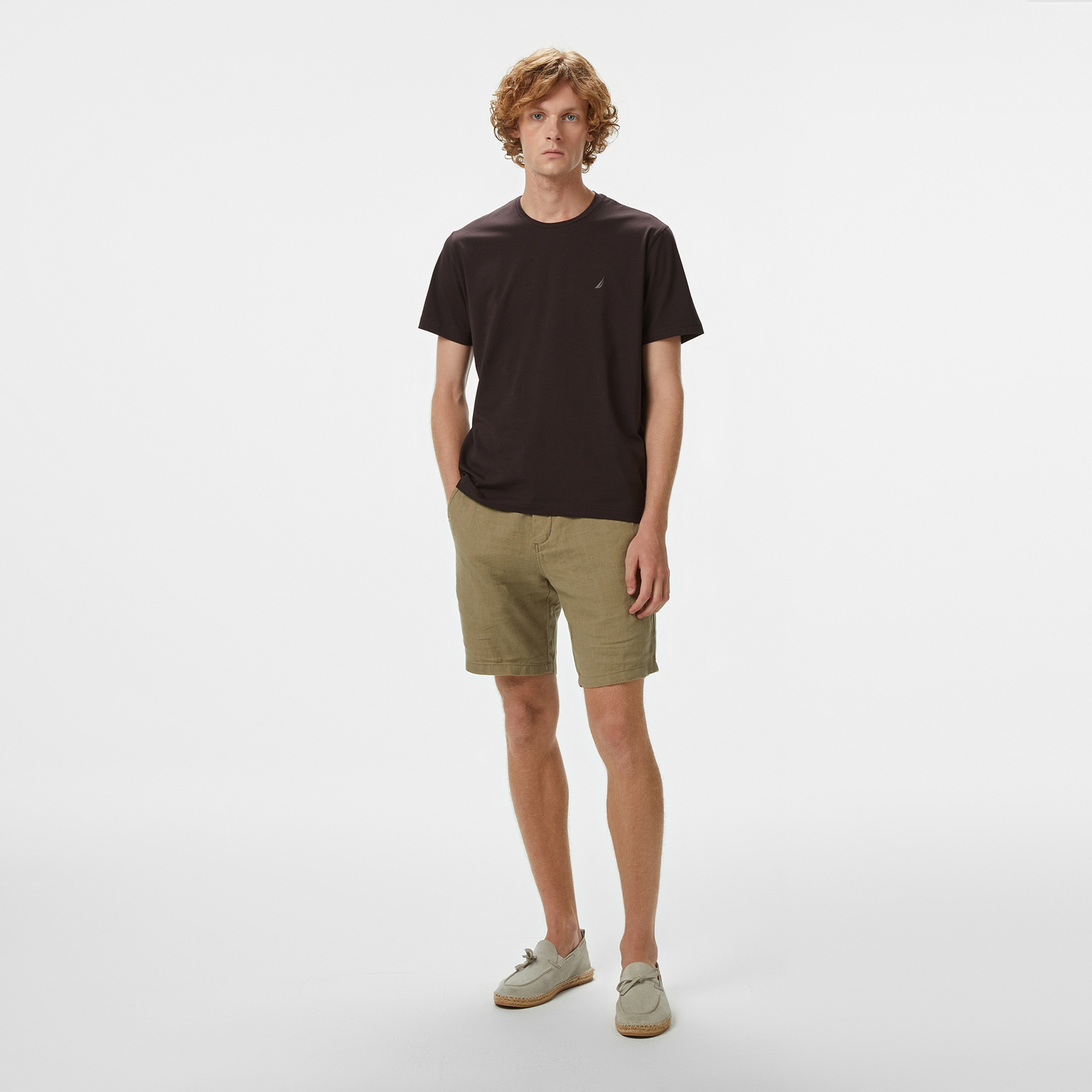 Nautica Erkek Kahverengi Classic Fit T-Shirt