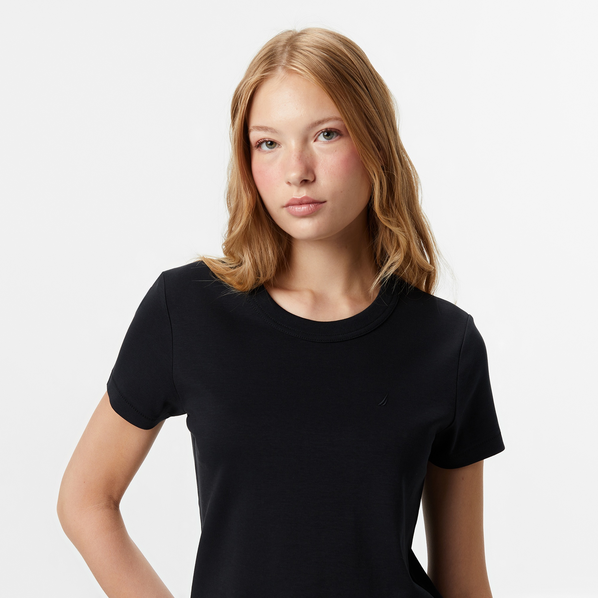 Nautica Kadın Siyah Classic Fit T-Shirt