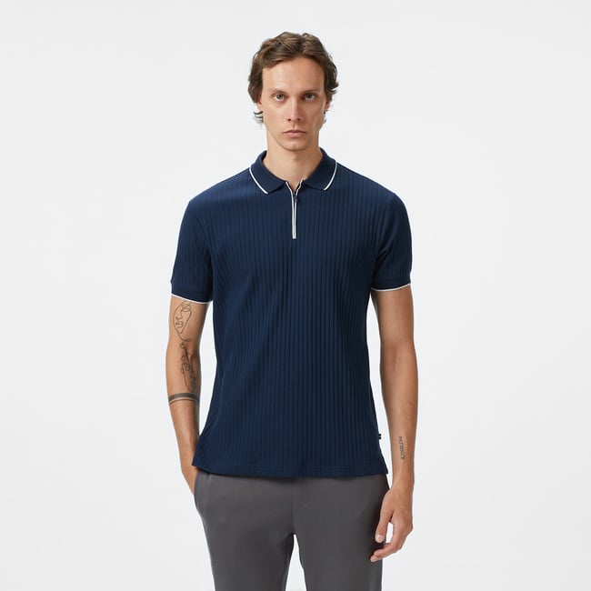  Nautica Erkek Lacivert Classic Fit Polo Yaka T-Shirt