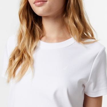  Nautica Kadın Beyaz Classic Fit T-Shirt