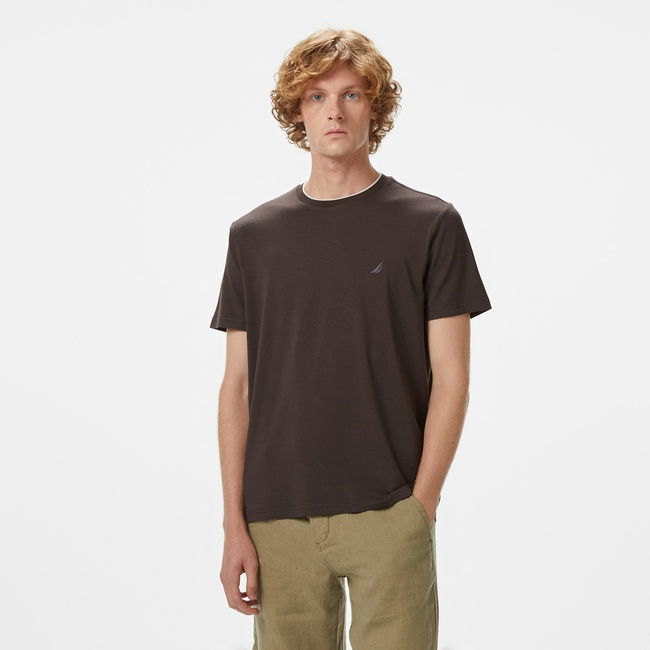  Nautica Erkek Kahverengi Regular Fit T-Shirt