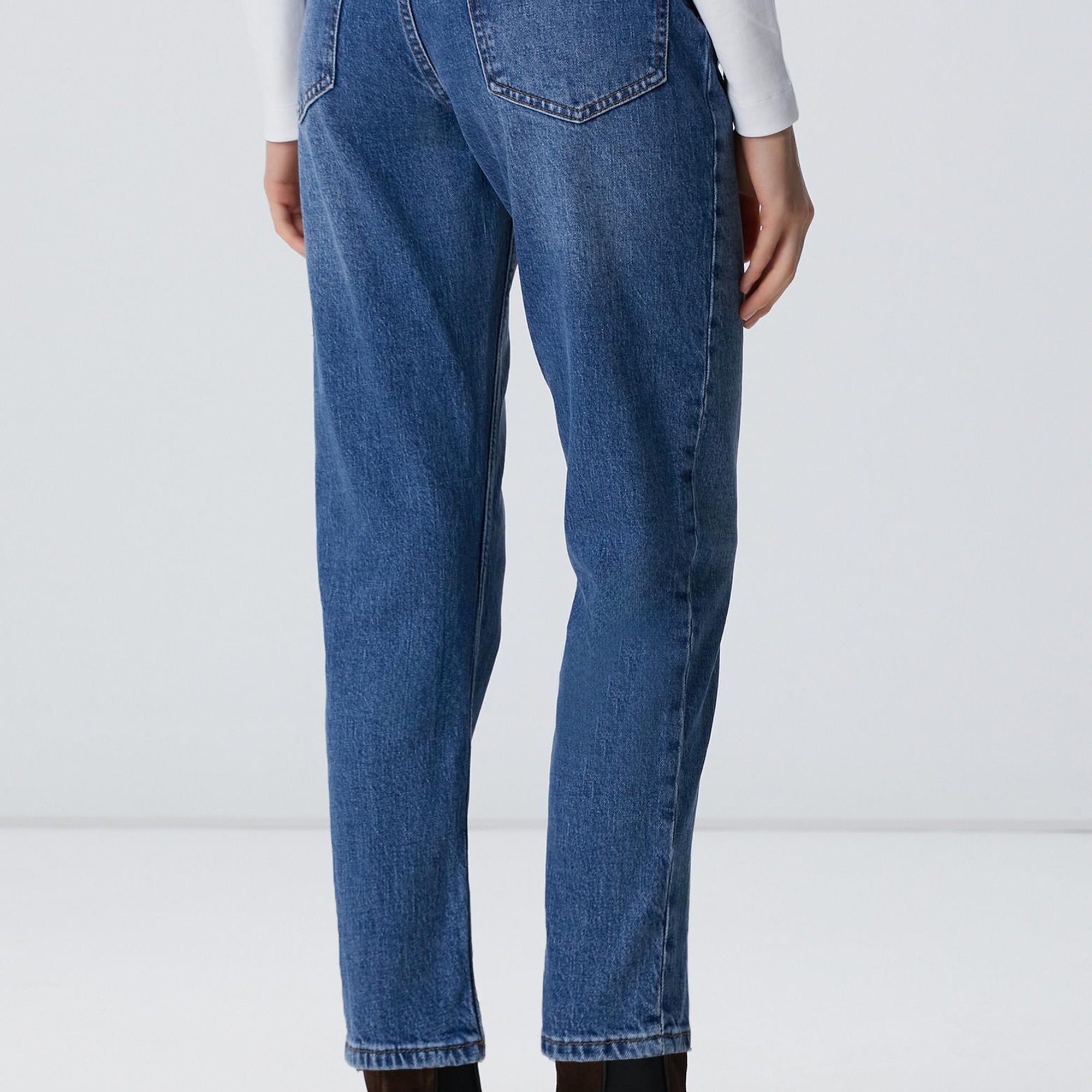 Network Kadın Koyu Mavi Mom Fit Denim Pantolon