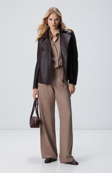  Network Kadın Vizon Palazzo Pantolon