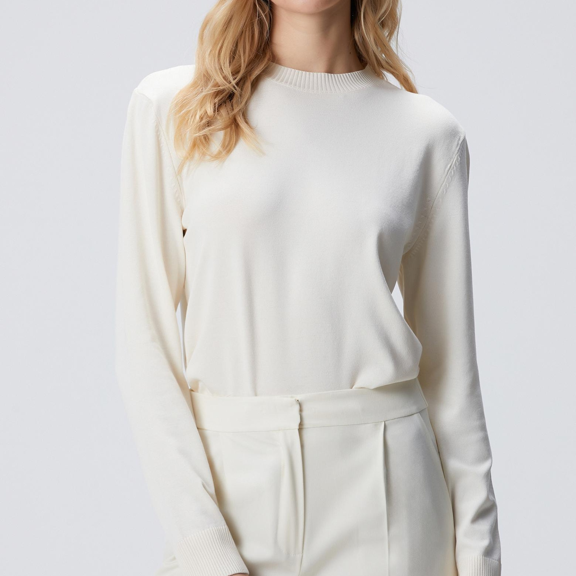 Network Kadın Kırıkbeyaz Basic Kazak