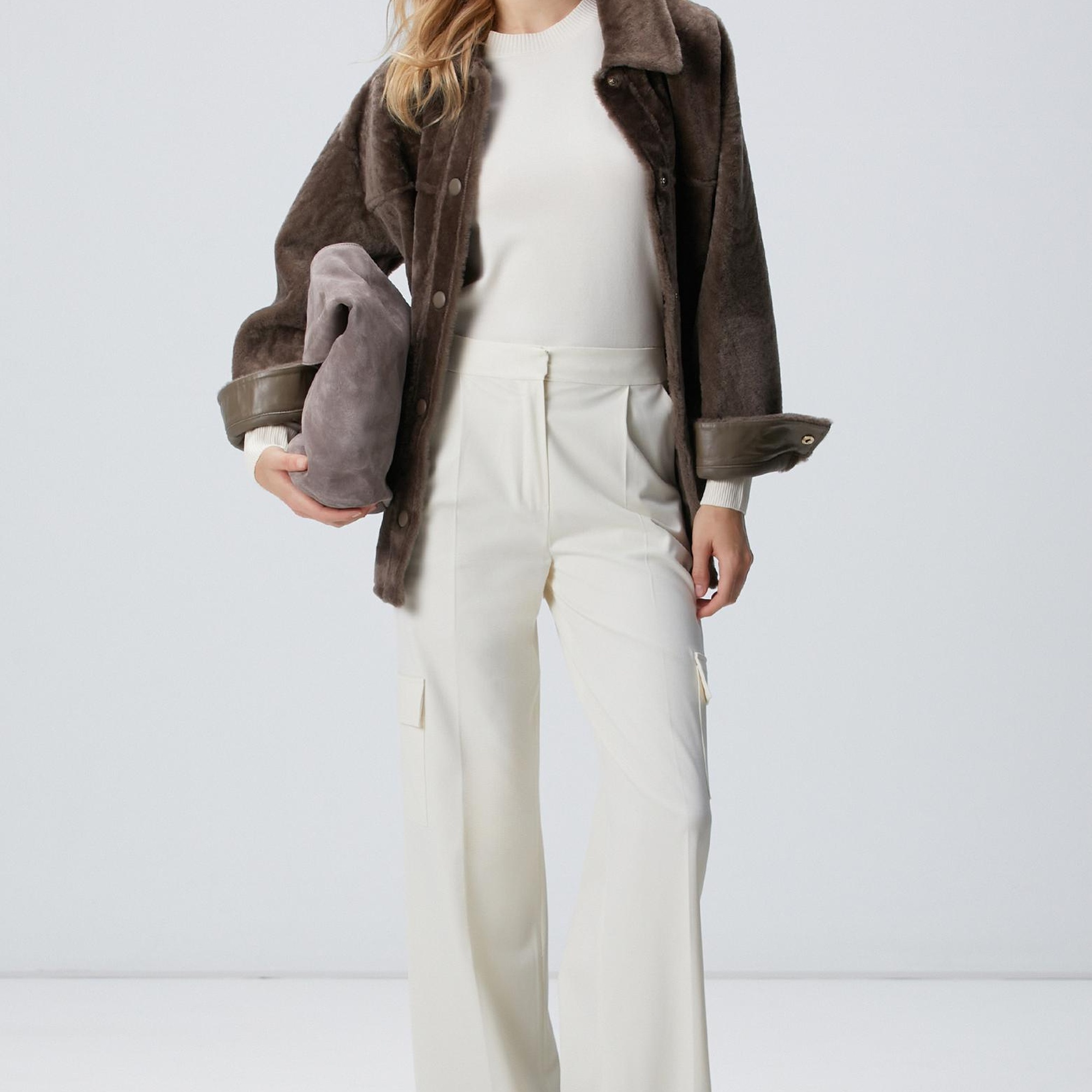 Network Kadın Kırıkbeyaz Basic Kazak