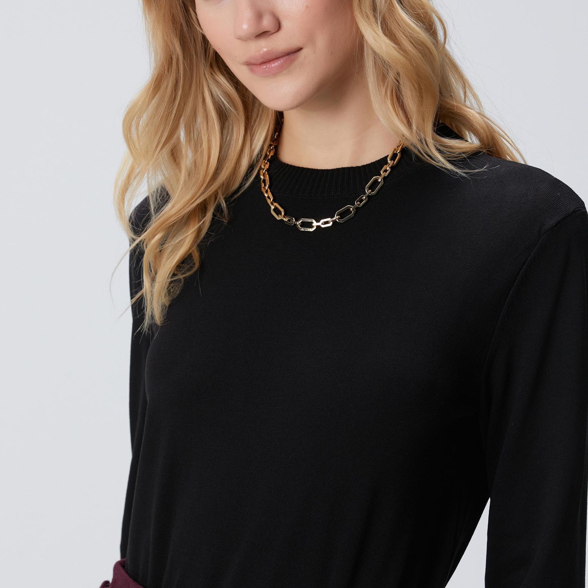 Network Kadın Siyah Basic Kazak