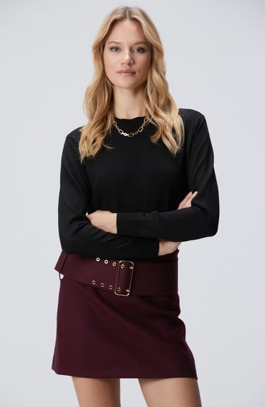  Network Kadın Siyah Basic Kazak