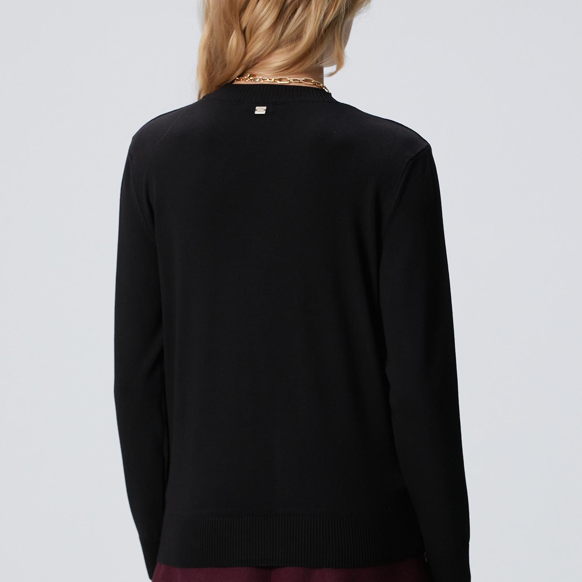 Network Kadın Siyah Basic Kazak