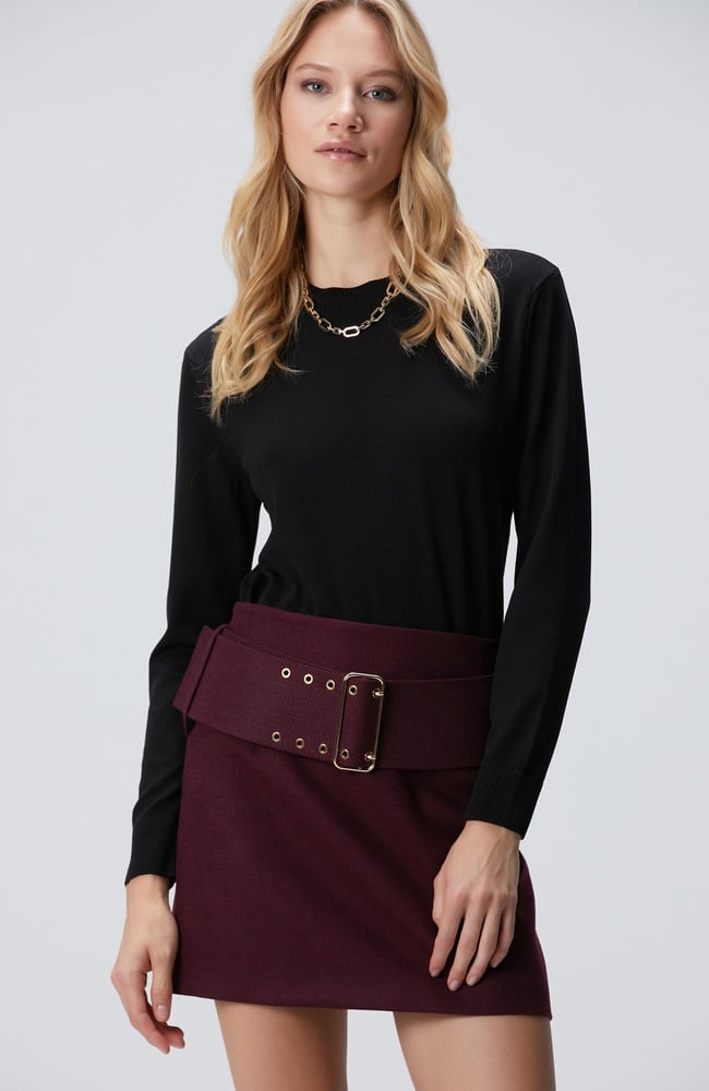  Network Kadın Siyah Basic Kazak