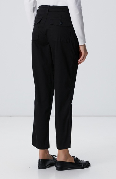  Network Kadın Siyah Boru Paça Casual Pantolon