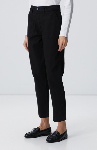  Network Kadın Siyah Boru Paça Casual Pantolon
