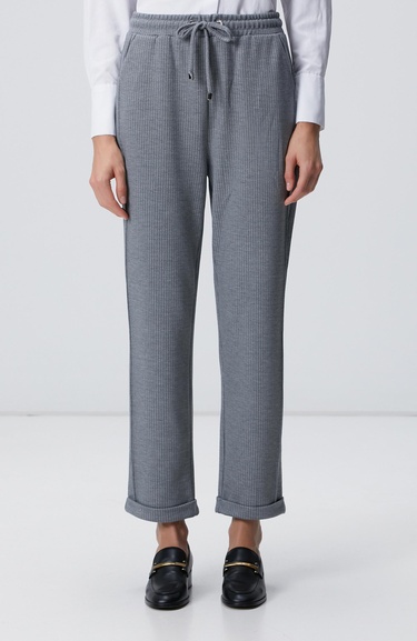  Network Kadın Gri Dikiş Detaylı Casual Pantolon