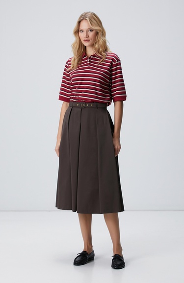  Network Kadın Haki Pileli Etek