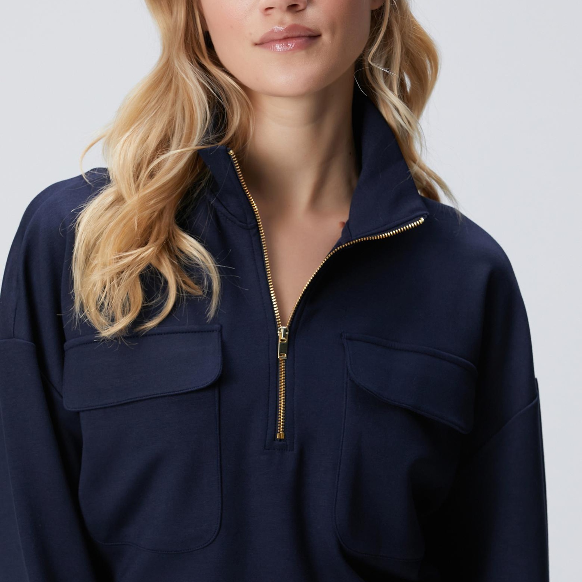 Network Kadın Lacivert Fermuarlı Sweatshirt