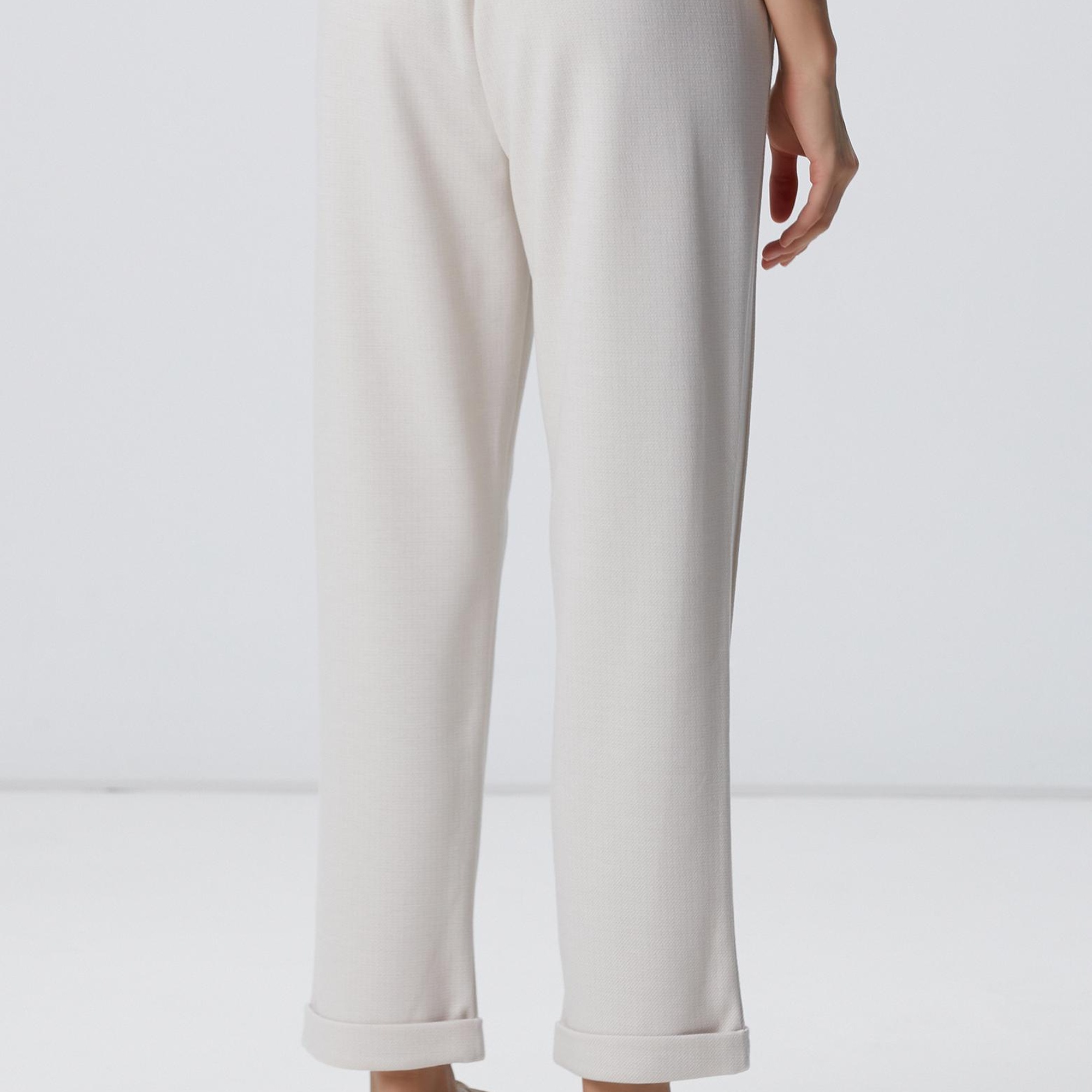 Network Kadın Bej Dikiş Detaylı Casual Pantolon