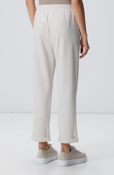  Network Kadın Bej Dikiş Detaylı Casual Pantolon