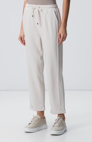  Network Kadın Bej Dikiş Detaylı Casual Pantolon