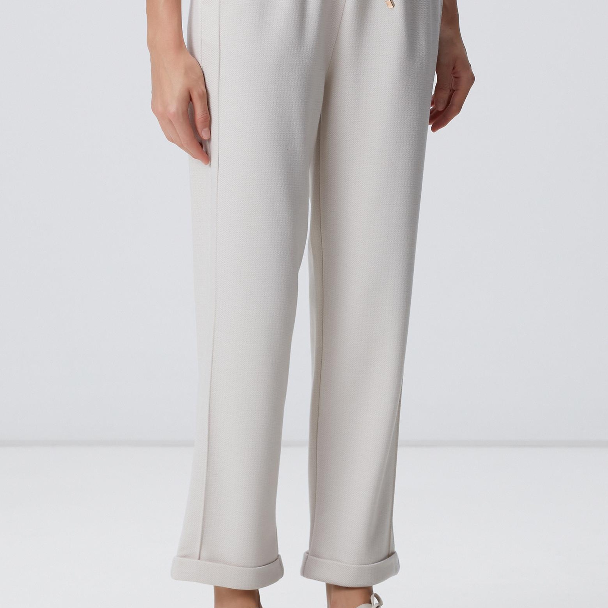 Network Kadın Bej Dikiş Detaylı Casual Pantolon