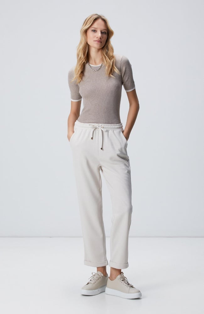  Network Kadın Bej Dikiş Detaylı Casual Pantolon