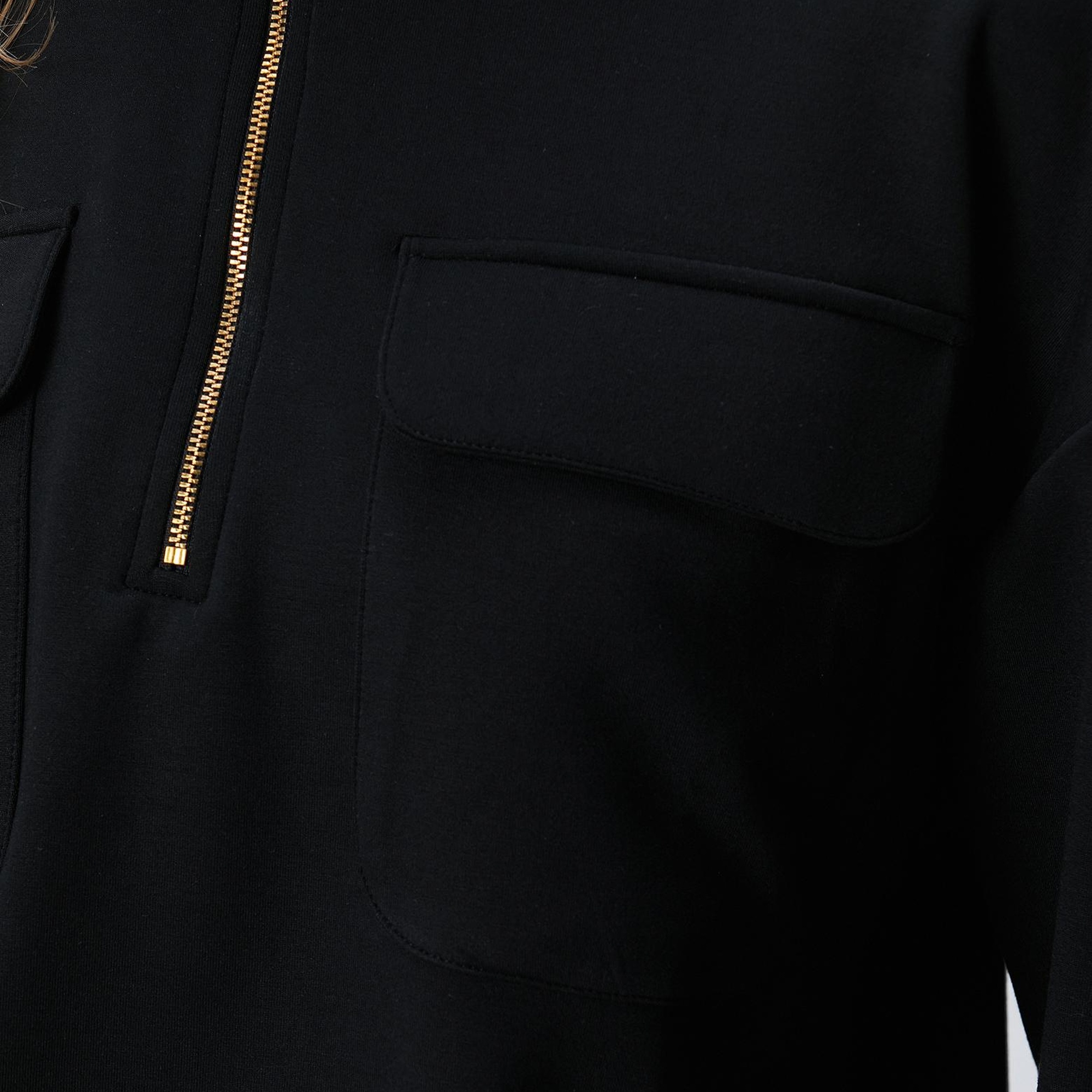 Network Kadın Siyah Fermuarlı Sweatshirt