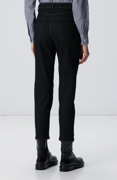  Network Kadın Siyah Mom Fit Denim Pantolon