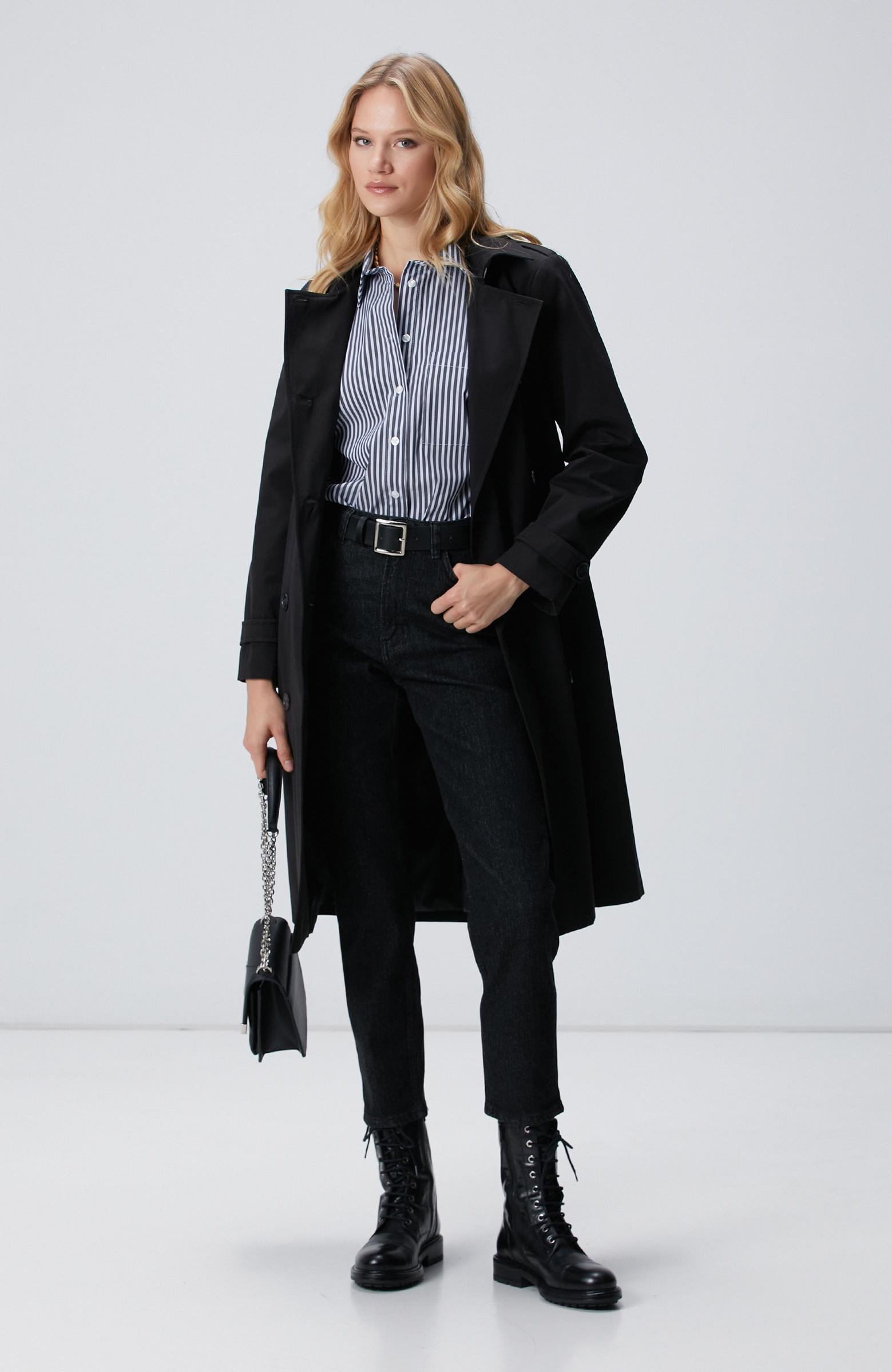  Network Kadın Siyah Mom Fit Denim Pantolon