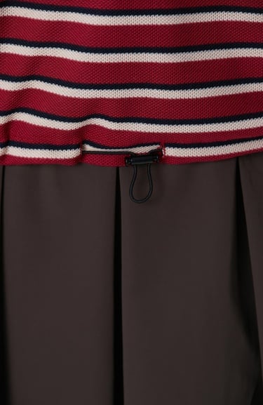  Network Kadın Kırmızı Yarım Kol Çizgili Pike Polo Sweatshirt