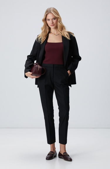  Network Kadın Siyah Basic Skinny Pantolon