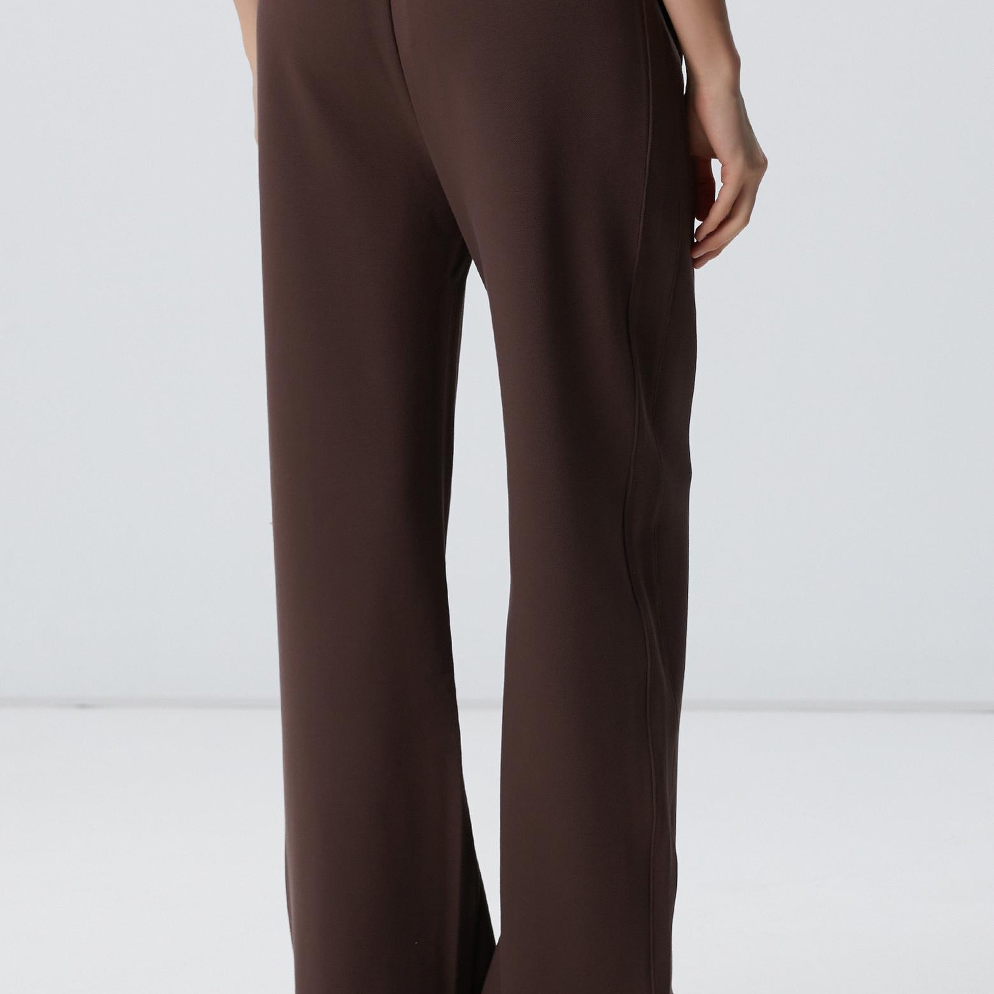 Network Kadın Kahverengi Bol Paça Basic Eşofman