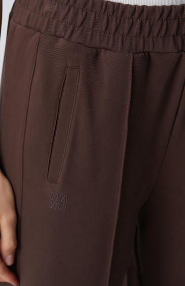  Network Kadın Kahverengi Bol Paça Basic Eşofman