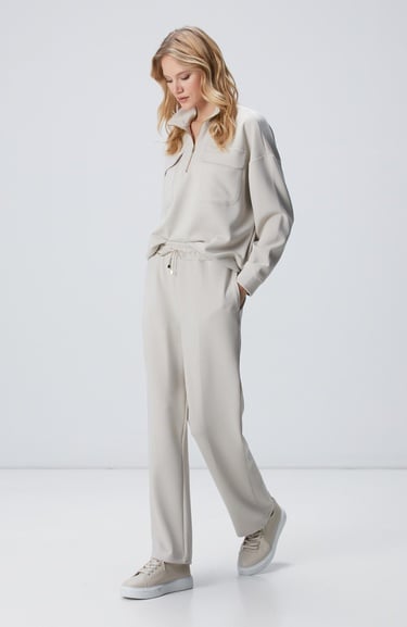  Network Kadın Taş Fermuarlı Sweatshirt