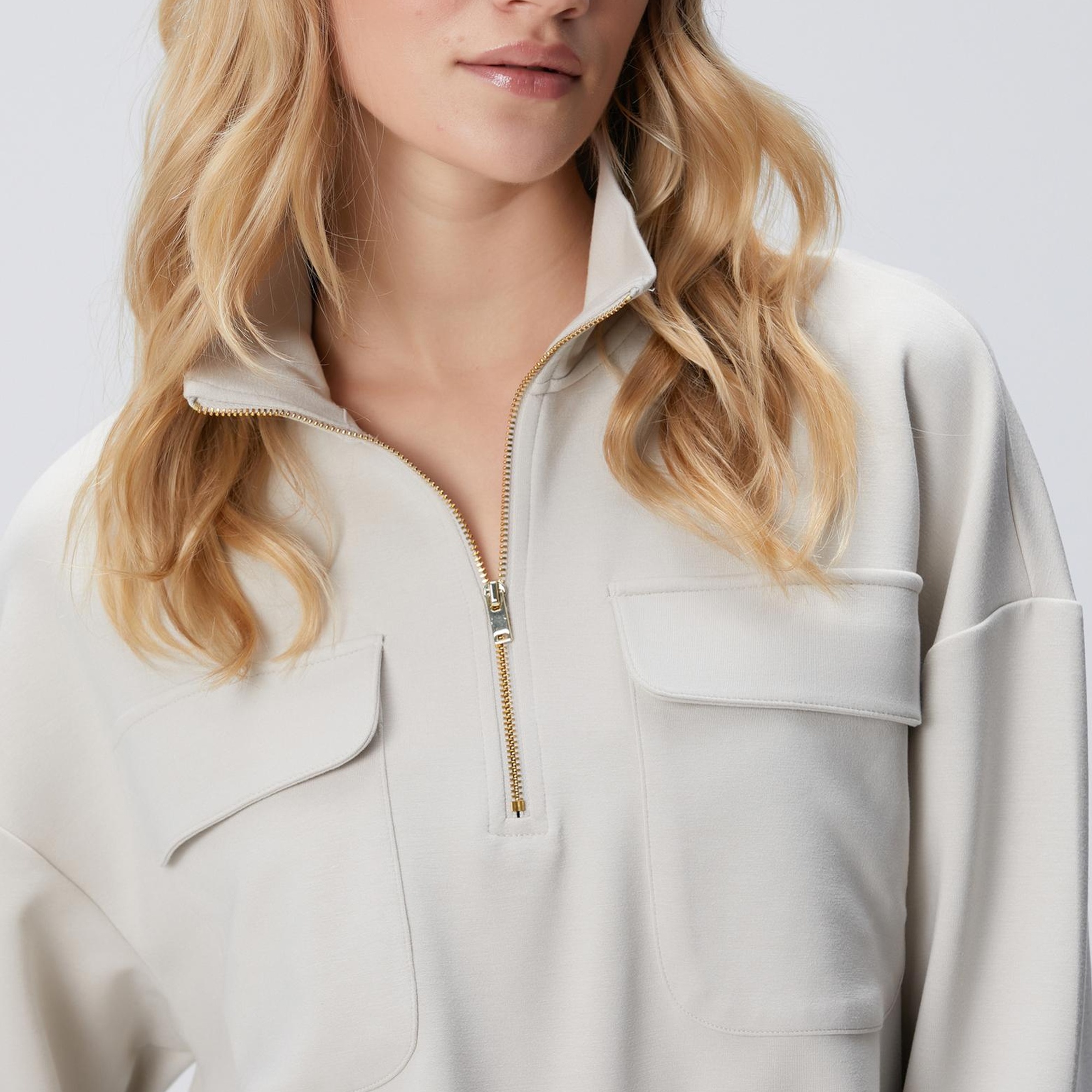 Network Kadın Taş Fermuarlı Sweatshirt