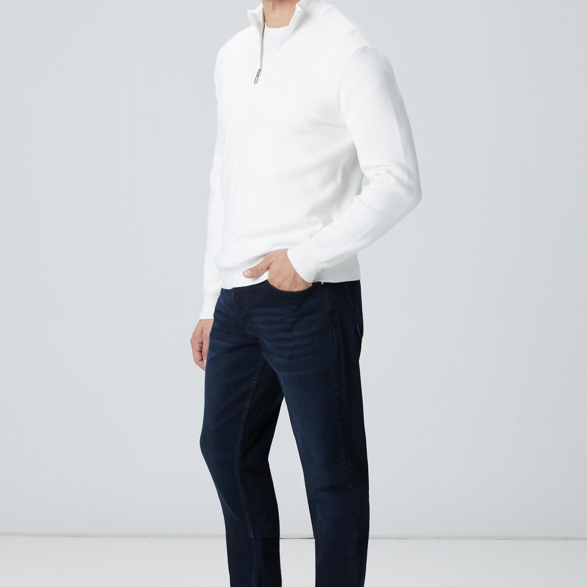 Network Erkek Kırık Beyaz Kazak